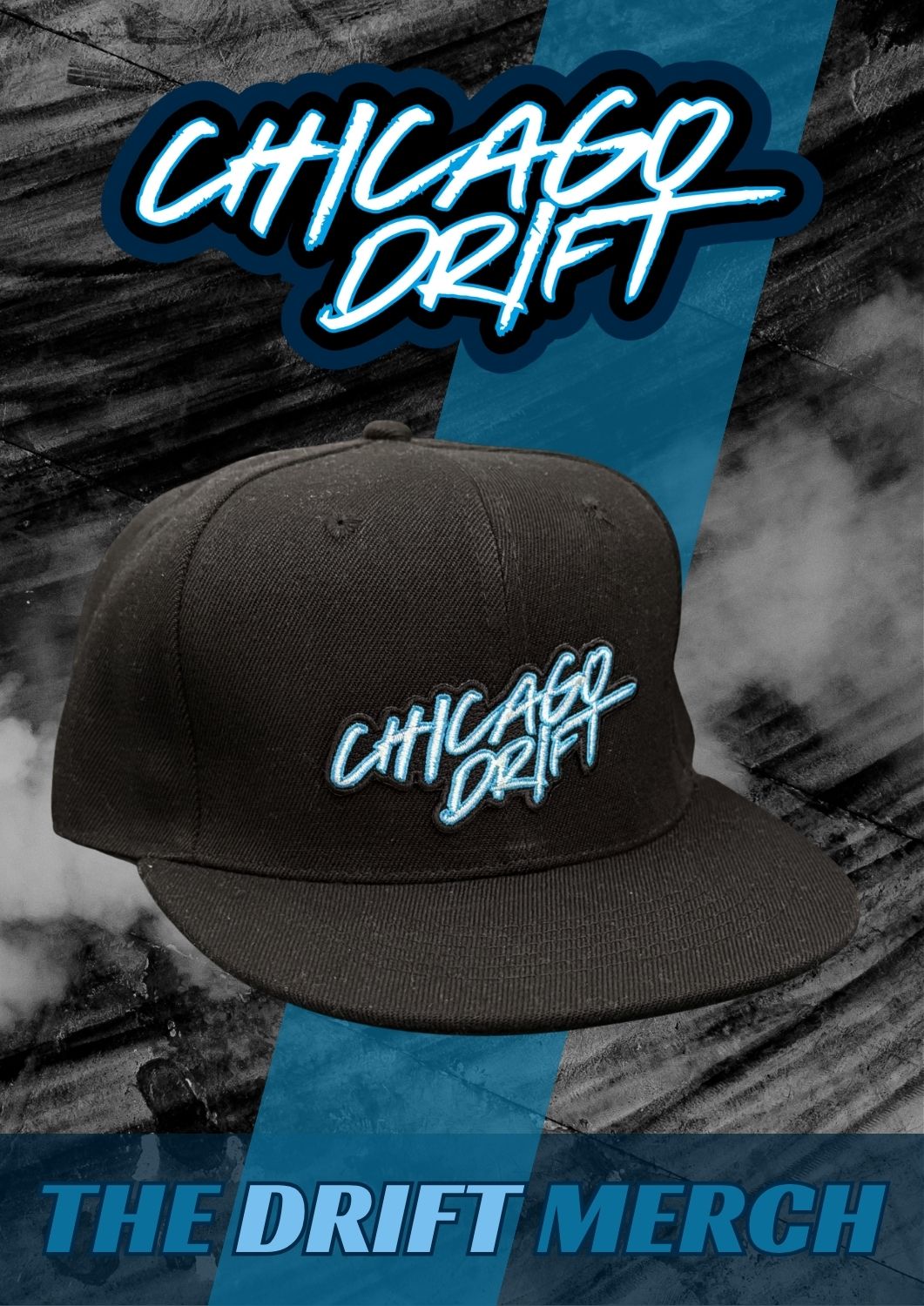 Snapback Chicagodrift Musta (tekstilogo)