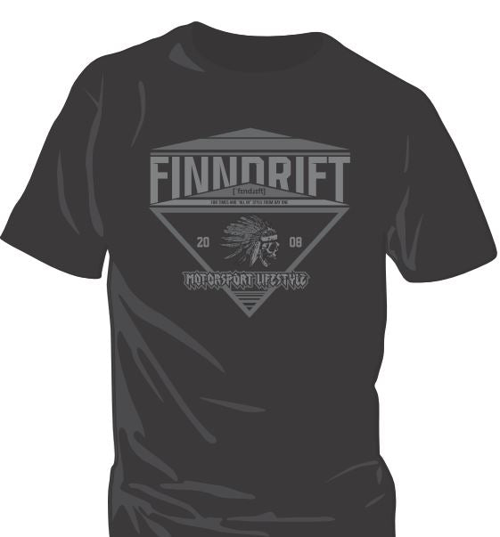 T-paita naisten, musta harmaalla logolla