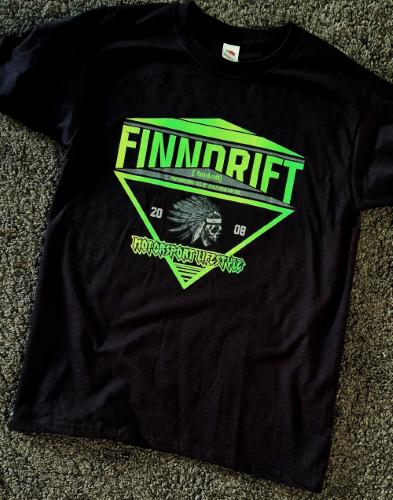 T-paita lasten, musta vihreellä logolla
